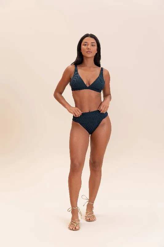 Gloss Rib Bikini Bottom High-waisted two-piece, Vintage, Sexy, Comfortable