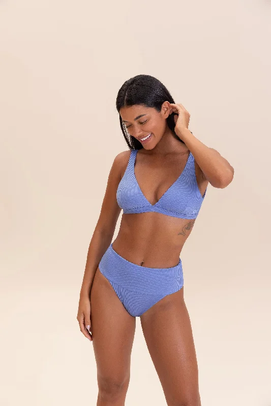 Gloss Rib V-Neck Bikini Top High-waist bikini, Retro style, Trendy, Comfortable