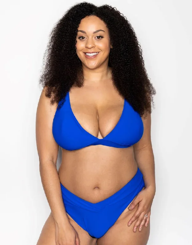 Ivory Rose High Apex Triangle Bikini Top Cobalt Leopard print bikini, Bold design, Sexy, Trendy
