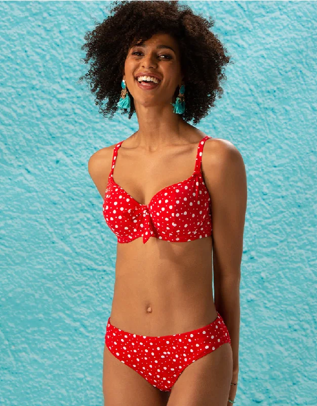 Pour Moi Mini Maxi Sweetheart Lightly Padded Bikini Top Red Drawstring bikini, Adjustable, Comfortable, Trendy