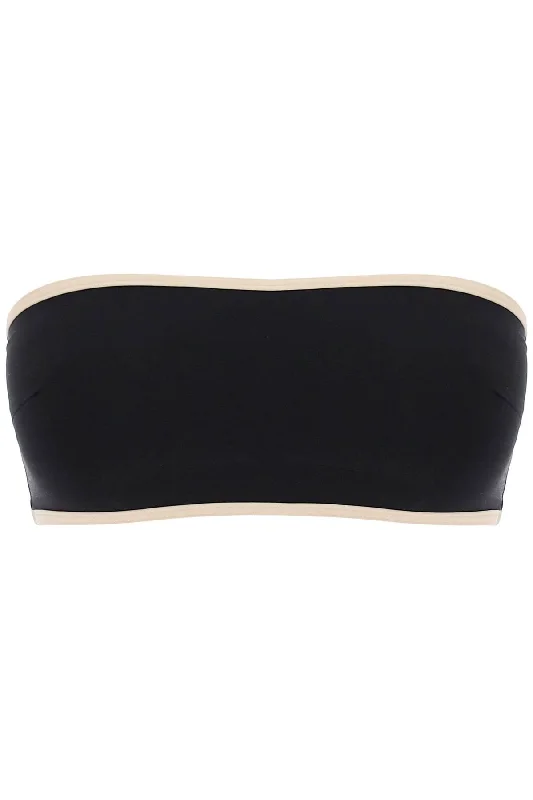 strapless bikini top with contrasting edges 241 WSW1041 FB0097 BLACK Solid color bikini, Sleek, Minimalist, Trendy