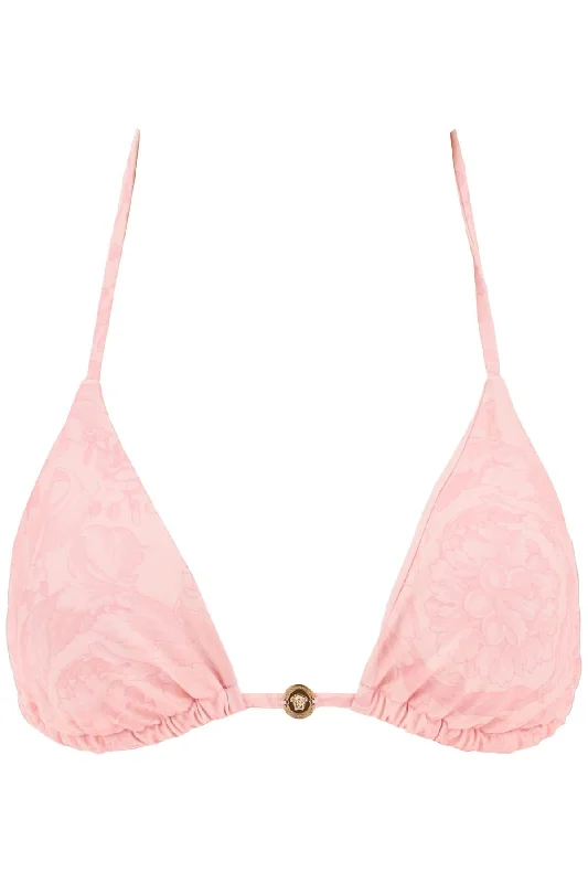Versace baroque bikini top ABD05026 A235870 PALE PINK Bikini with button detail, Trendy, Chic, Sexy