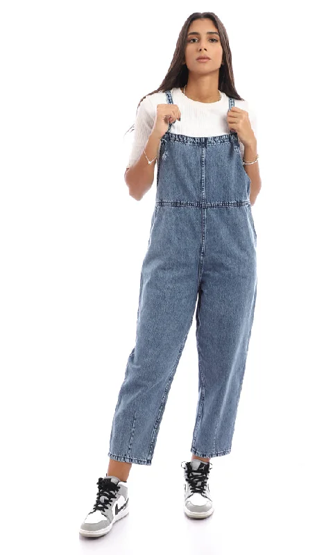 94799 Casual Denim Cotton Jumpsuit - Standard Blue Long-sleeve jumpsuit, Cozy, Elegant, Trendy 94799 Casual Denim Cotton Jumpsuit - Standard Blue Long-sleeve jumpsuit, Cozy, Elegant, Trendy