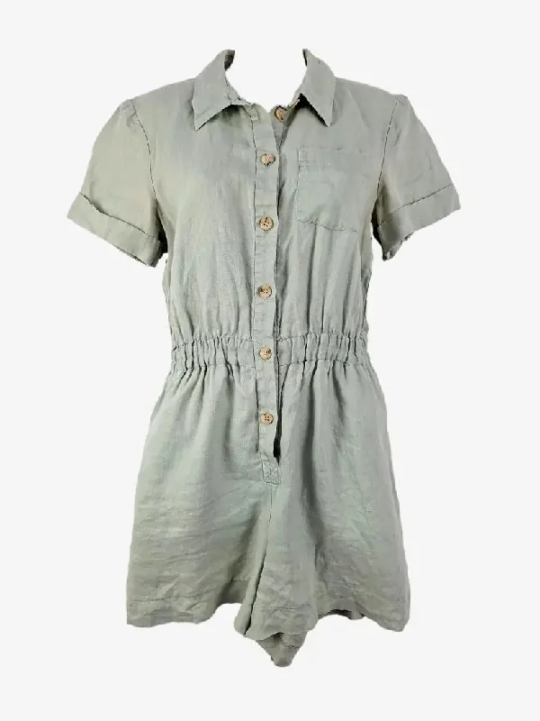Cue Sage Linen Everyday Summer Playsuit Size 8 Utility style jumpsuit, Pockets, Casual, Trendy Cue Sage Linen Everyday Summer Playsuit Size 8 Utility style jumpsuit, Pockets, Casual, Trendy