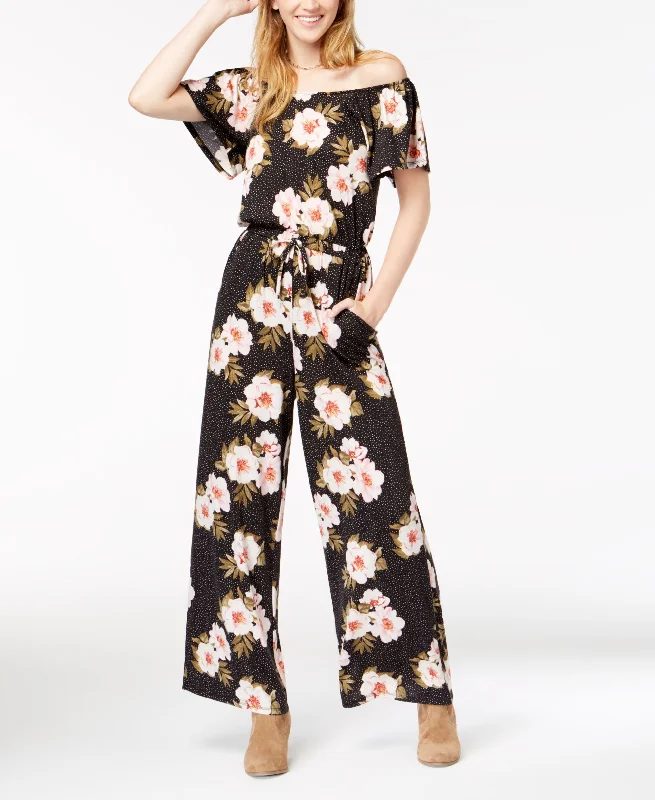 Derek Heart Juniors Printed Off The Shoulder Jumpsuit Minimalist jumpsuit, Sleek, Fashionable, Comfortable Derek Heart Juniors Printed Off The Shoulder Jumpsuit Minimalist jumpsuit, Sleek, Fashionable, Comfortable