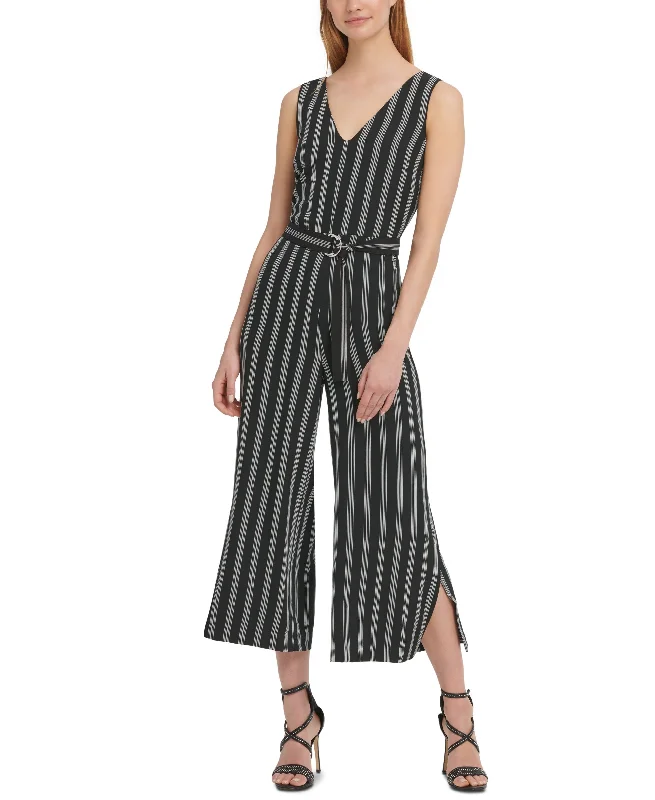 DKNY Striped Cropped Jumpsuit Colorful jumpsuit, Bold design, Summer fashion, Relaxed DKNY Striped Cropped Jumpsuit Colorful jumpsuit, Bold design, Summer fashion, Relaxed