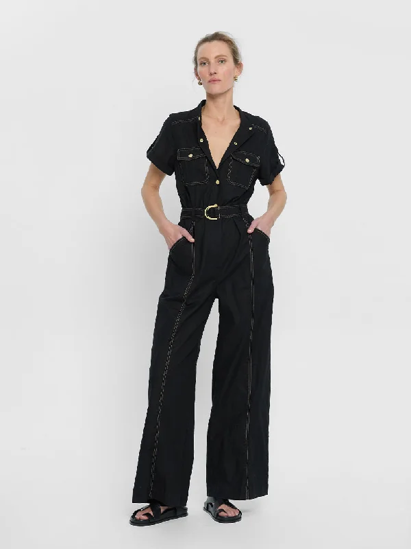 Ebony Jumpsuit Button-up jumpsuit, Vintage style, Casual, Relaxed
