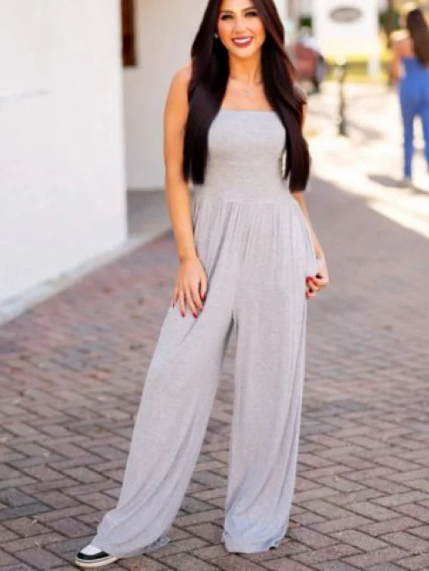 Gray Moonlight Lounge Jumpsuit Satin jumpsuit, Luxurious fabric, Glamorous, Evening wear