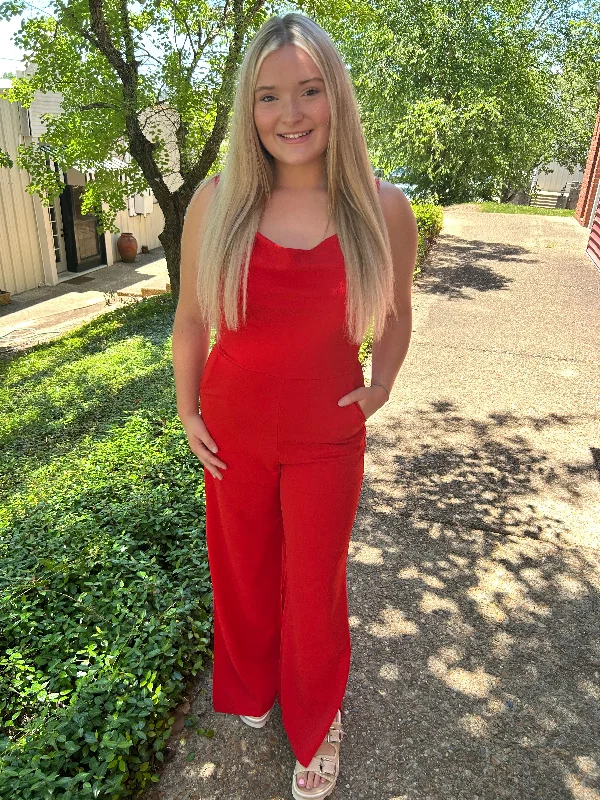 Guest of Honor Jumpsuit Red Elegant jumpsuit, Party wear, Chic, Comfortable