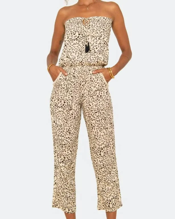 "Haley" Strapless Cheetah Print Jumpsuit Halter neck jumpsuit, Sexy, Elegant, Trendy "Haley" Strapless Cheetah Print Jumpsuit Halter neck jumpsuit, Sexy, Elegant, Trendy