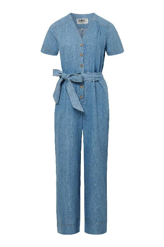 Elouise Jumpsuit Light Wash Jumpsuit with zipper, Trendy, Casual, Comfortable