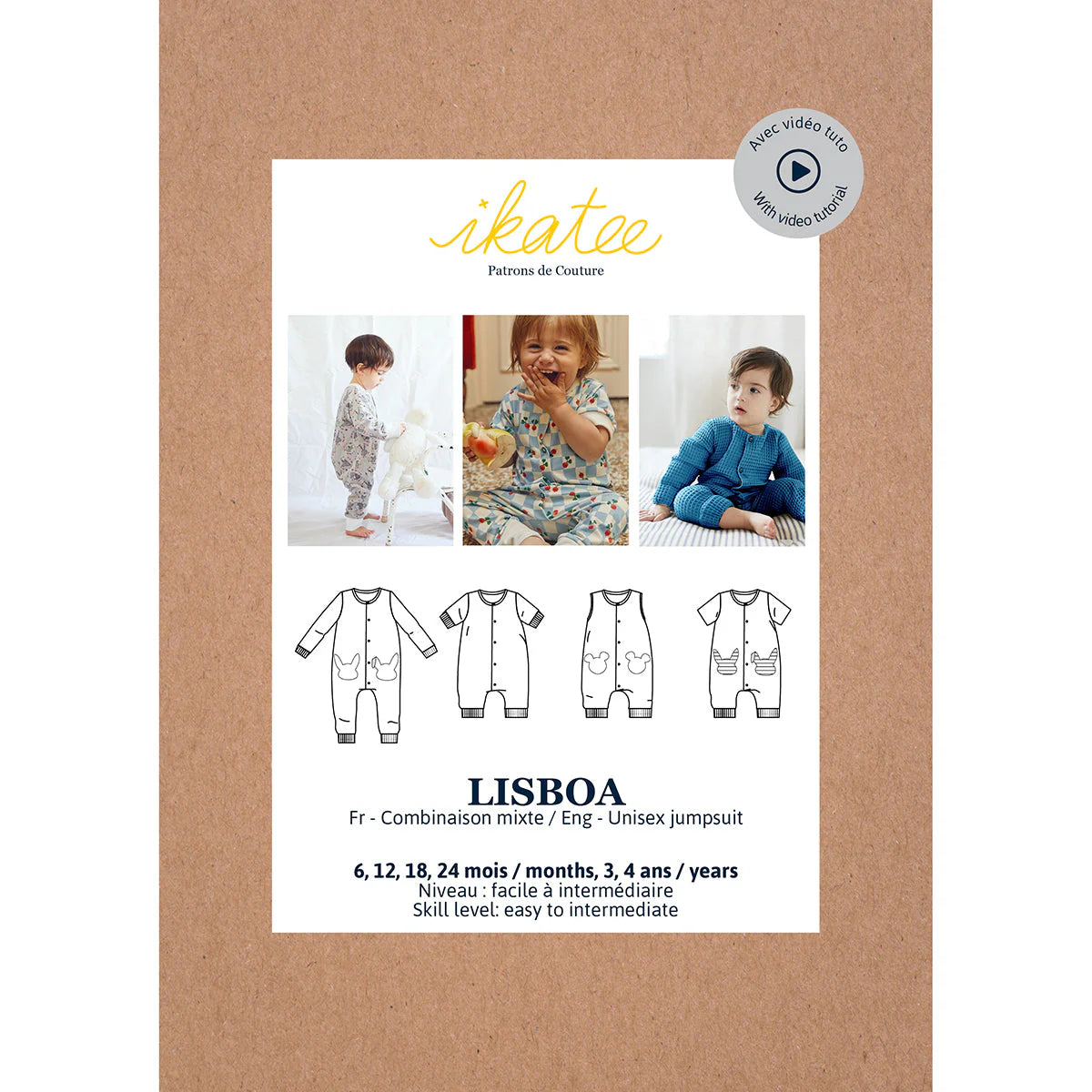 Lisboa Jumpsuit/Playsuit - Baby - Sewing Pattern | Ikatee Printed jumpsuit, Trendy, Bold design, Casual