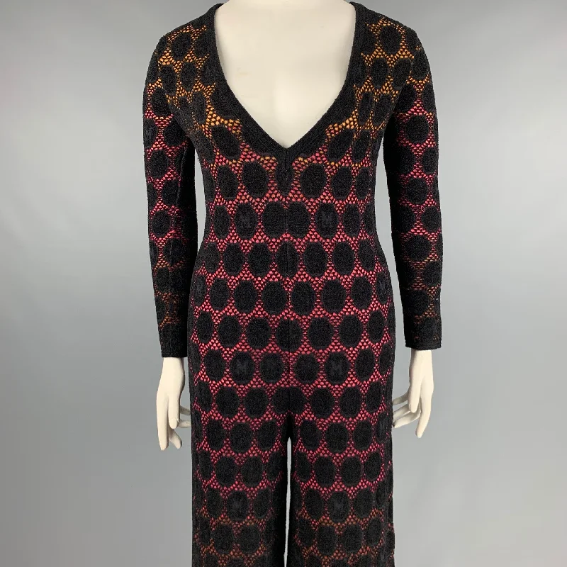 M MISSONI Size L Black Yellow Pink Knit Wide Leg Jumpsuit Zipper jumpsuit, Trendy, Chic, Comfortable M MISSONI Size L Black Yellow Pink Knit Wide Leg Jumpsuit Zipper jumpsuit, Trendy, Chic, Comfortable