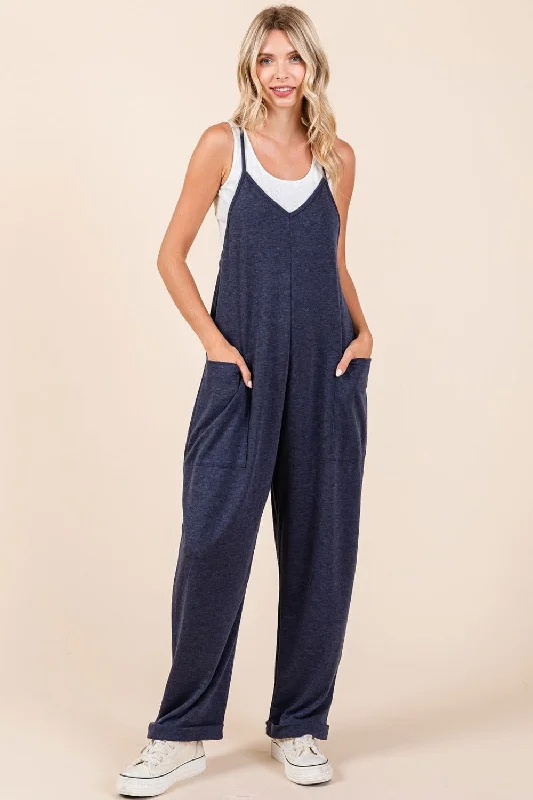 Mittoshop Patch Pocket Wide Leg Sleeveless Jumpsuit High-neck jumpsuit, Modest, Elegant, Trendy Mittoshop Patch Pocket Wide Leg Sleeveless Jumpsuit High-neck jumpsuit, Modest, Elegant, Trendy