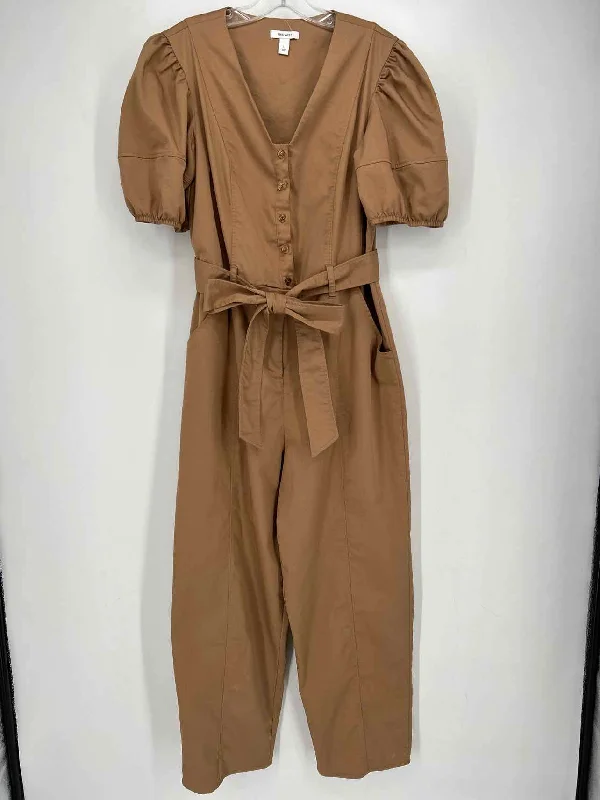 Nine West Size L Camel Jumpsuit Striped wide leg jumpsuit, Relaxed fit, Comfortable, Fashionable Nine West Size L Camel Jumpsuit Striped wide leg jumpsuit, Relaxed fit, Comfortable, Fashionable