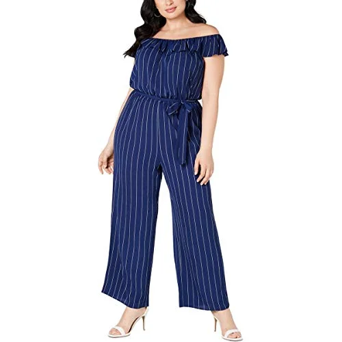 Plus Size Striped Off-The-Shoulder Jumpsuit Boho chic jumpsuit, Relaxed, Comfortable, Trendy Plus Size Striped Off-The-Shoulder Jumpsuit Boho chic jumpsuit, Relaxed, Comfortable, Trendy