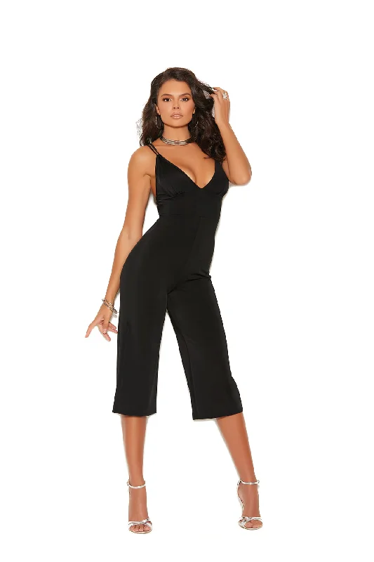 Relaxed Lycra Deep V Jumpsuit Silk satin jumpsuit, Elegant, Luxurious, Evening wear