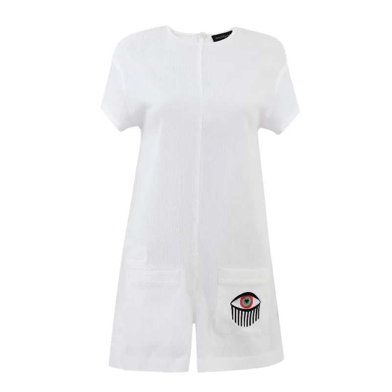 Seersucker Playsuit Boho chic jumpsuit, Relaxed fit, Comfortable, Stylish