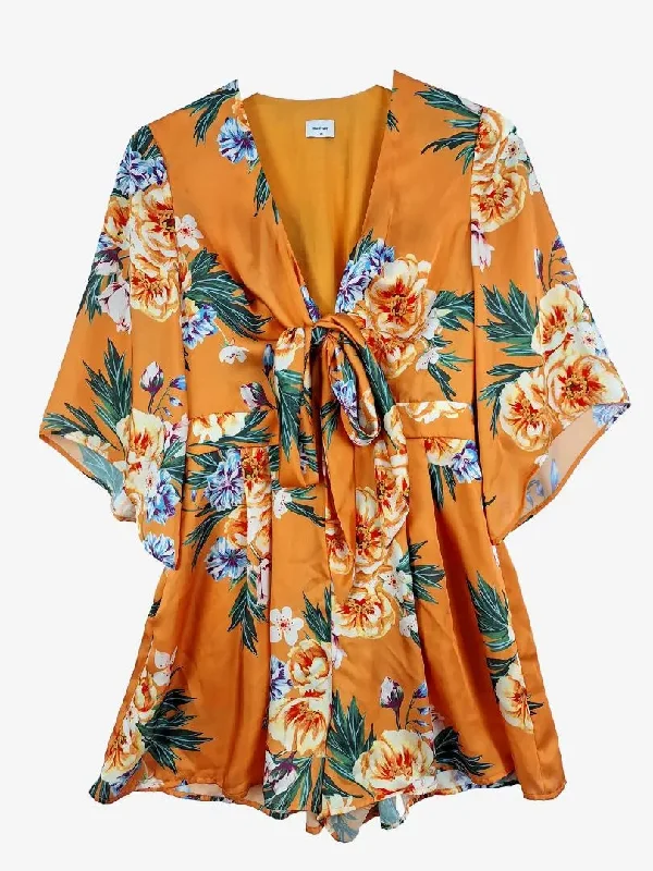 Sheike Tropical Floral Tie Front Playsuit Size 10 Classic denim jumpsuit, Street style, Comfortable, Trendy Sheike Tropical Floral Tie Front Playsuit Size 10 Classic denim jumpsuit, Street style, Comfortable, Trendy