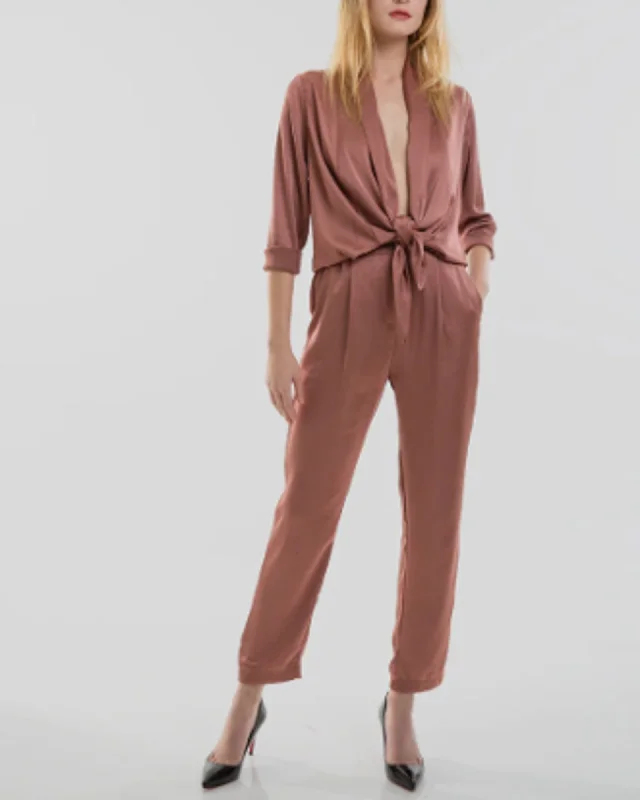"Stina" Jumpsuit in "Sienna" Ruffle hem jumpsuit, Feminine, Trendy, Elegant