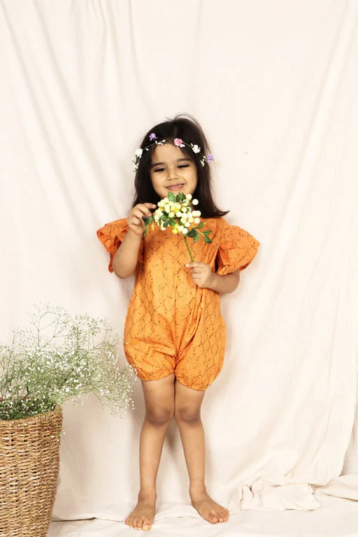 Tangerine Playsuit with Twisted Weave Lightweight jumpsuit, Comfortable, Relaxed, Stylish Tangerine Playsuit with Twisted Weave Lightweight jumpsuit, Comfortable, Relaxed, Stylish
