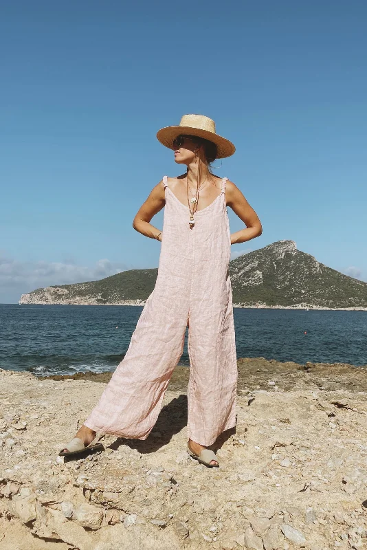 The Linen Jumpsuit // Blush Plain jumpsuit, Minimalist, Sleek, Stylish
