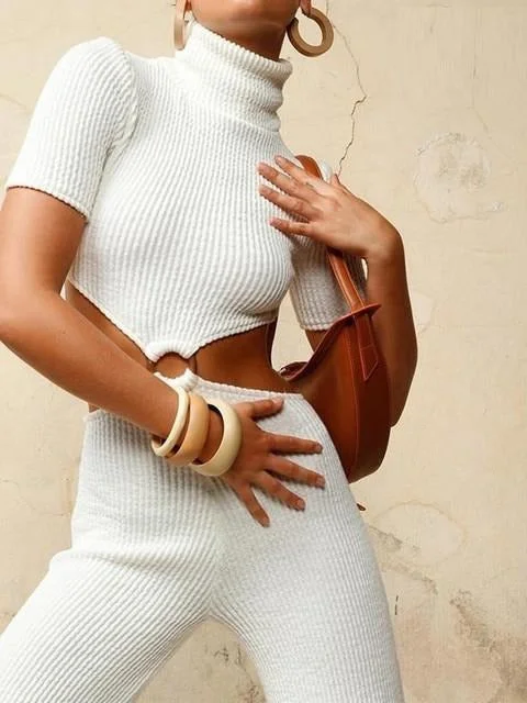 Womens Autumn Spring Turtleneck Knit Hollow Out Jumpsuits Turtleneck jumpsuit, Cozy, Elegant, Fashionable Womens Autumn Spring Turtleneck Knit Hollow Out Jumpsuits Turtleneck jumpsuit, Cozy, Elegant, Fashionable